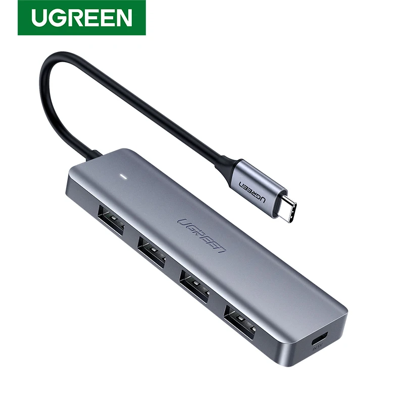  USB концентратор UGREEN с 4 портами USB Type C на USB 3,0, разветвитель адаптер для MacBook Pro, iPad Pro, Samsung Galaxy Note 10, S10, USB концентратор 