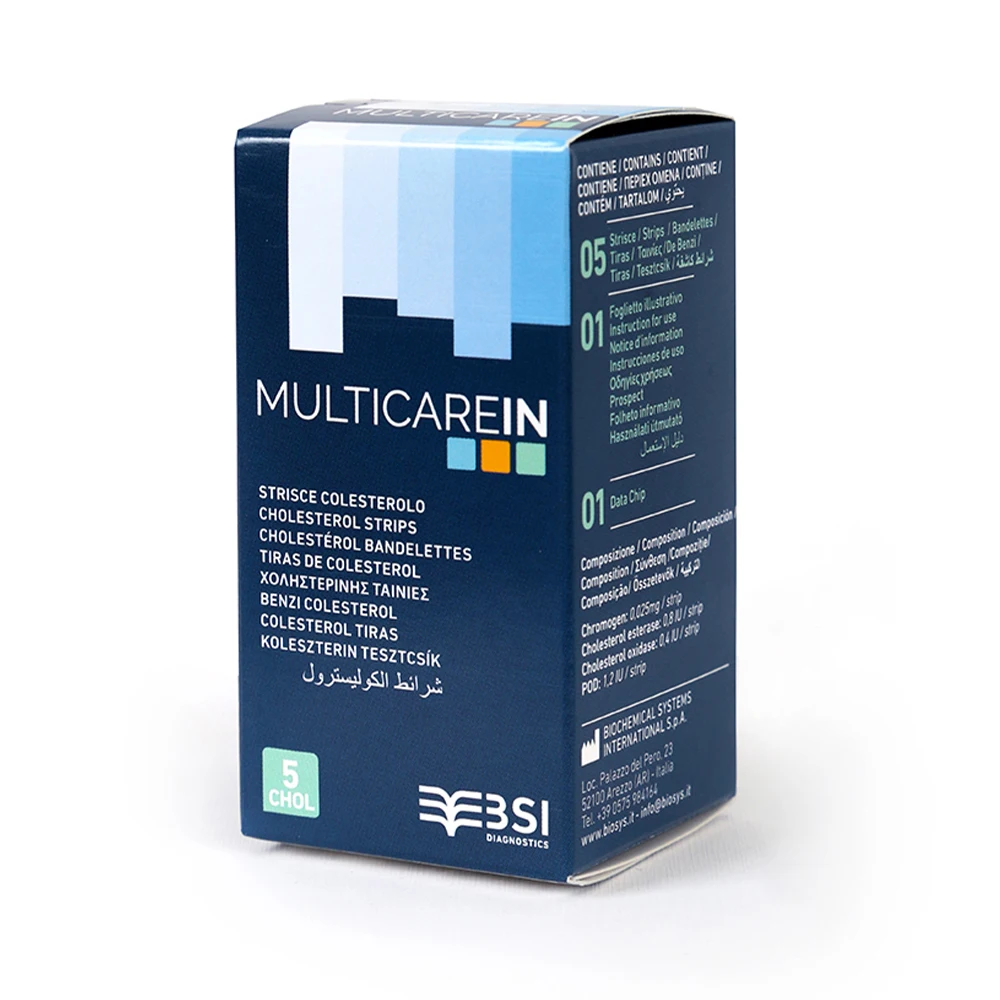 Тест полоски Холестерин 725 №5 к экспресс анализатору MULTICAREIN|Полоски для