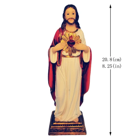 Zayton Иисус статуя фигура священного сердца скульптура из смолы статуэтка спасителя религиозный дар католика и христианина украшение домашней часовни