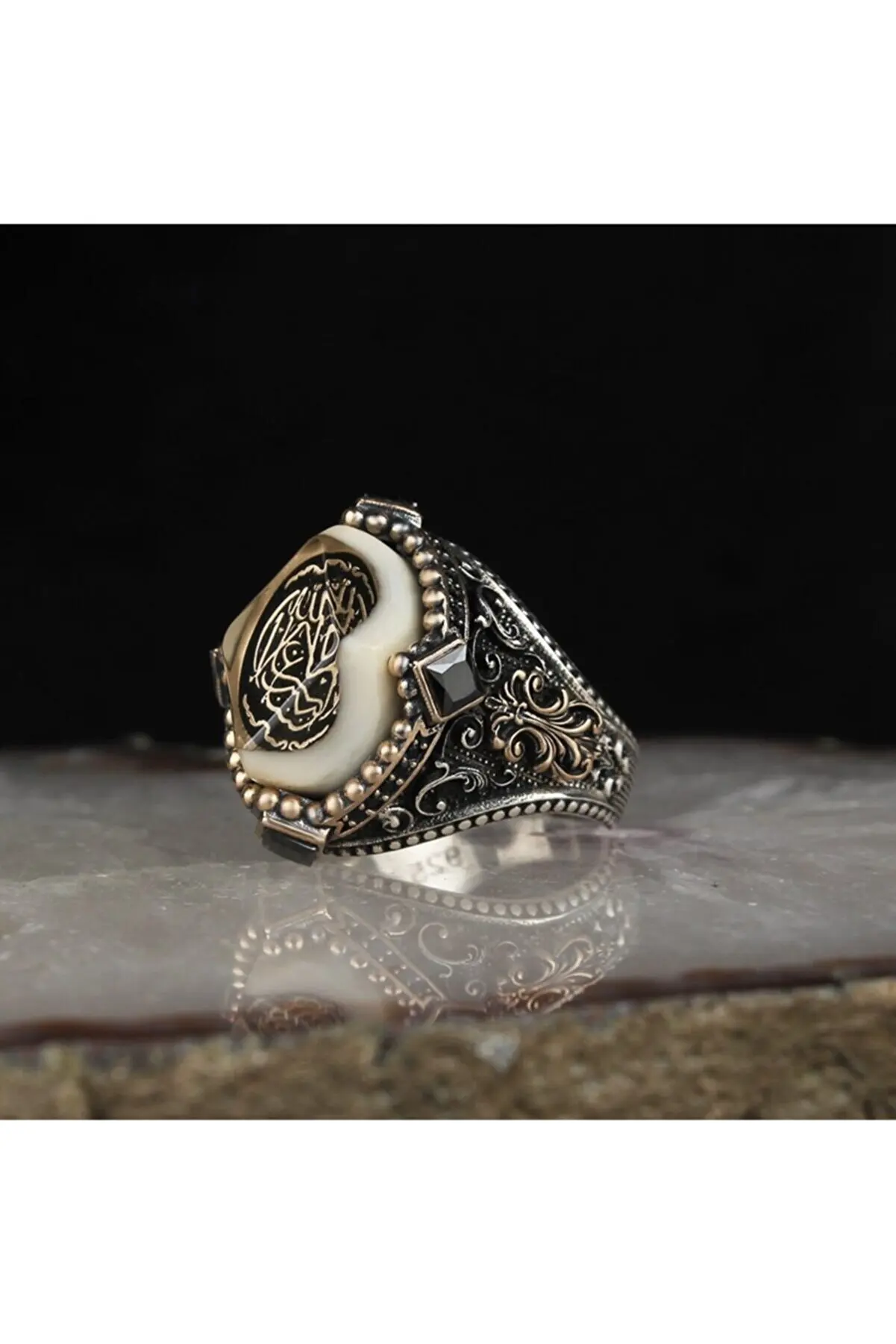 

925 sterling silver men's rings genuine stone jewelry fashion vintage gift for all size fashion men and women made in Turkey new m