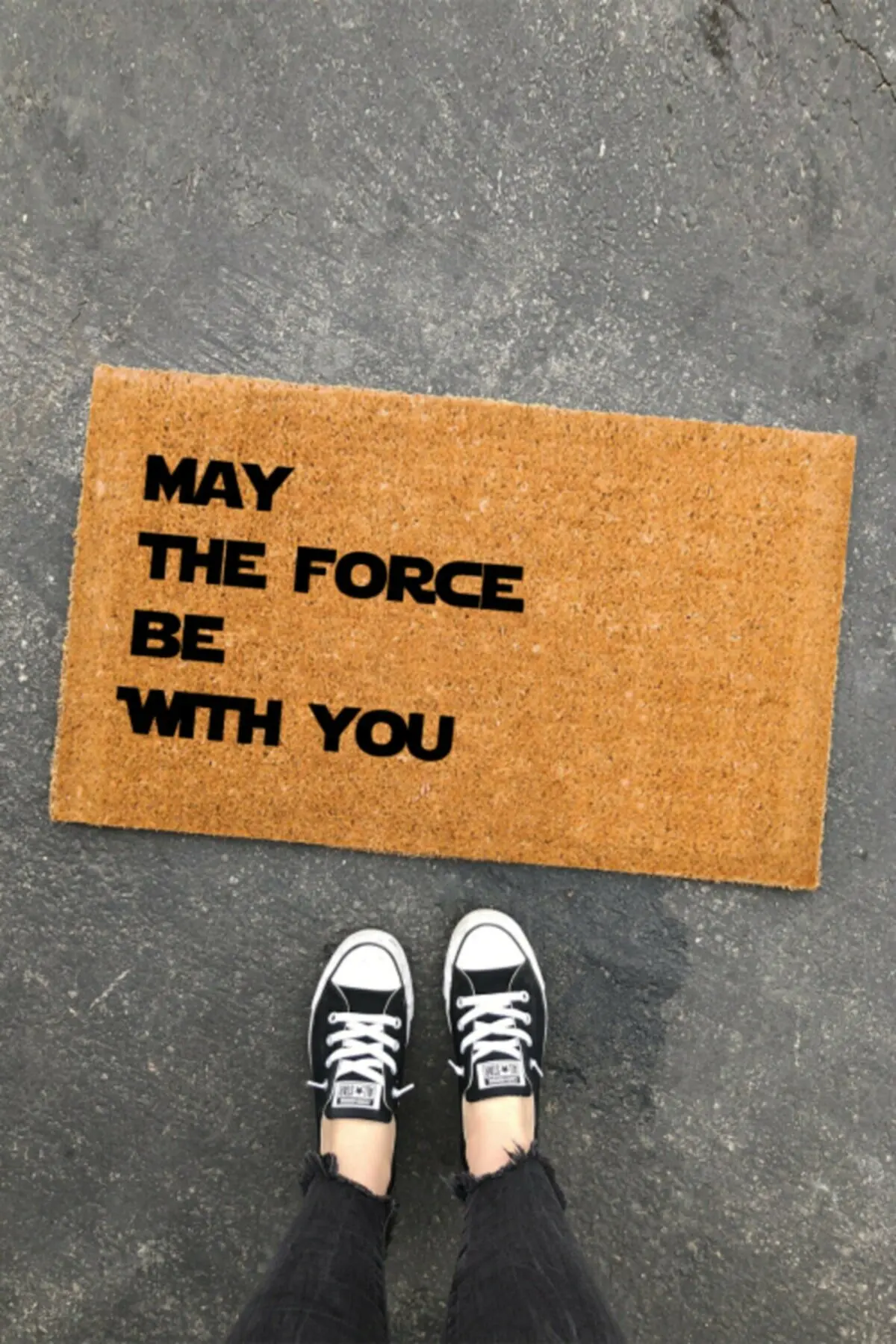 

May The Force Be With You Doormat Outdoor Dust Removal Wear-resistant Anti-skid Entrance Door Mat Scraping Mud and Sand Foot Pad