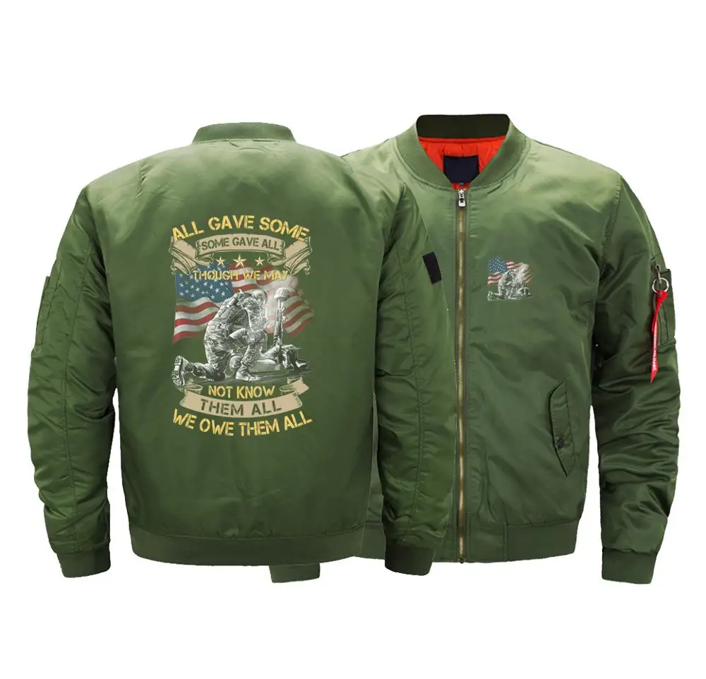 

Winter Usa Size Football Bomber Jacket Printed Men's Outdoor Thick Coat Commemorate Stand Collar Rugby Zipper Clothes