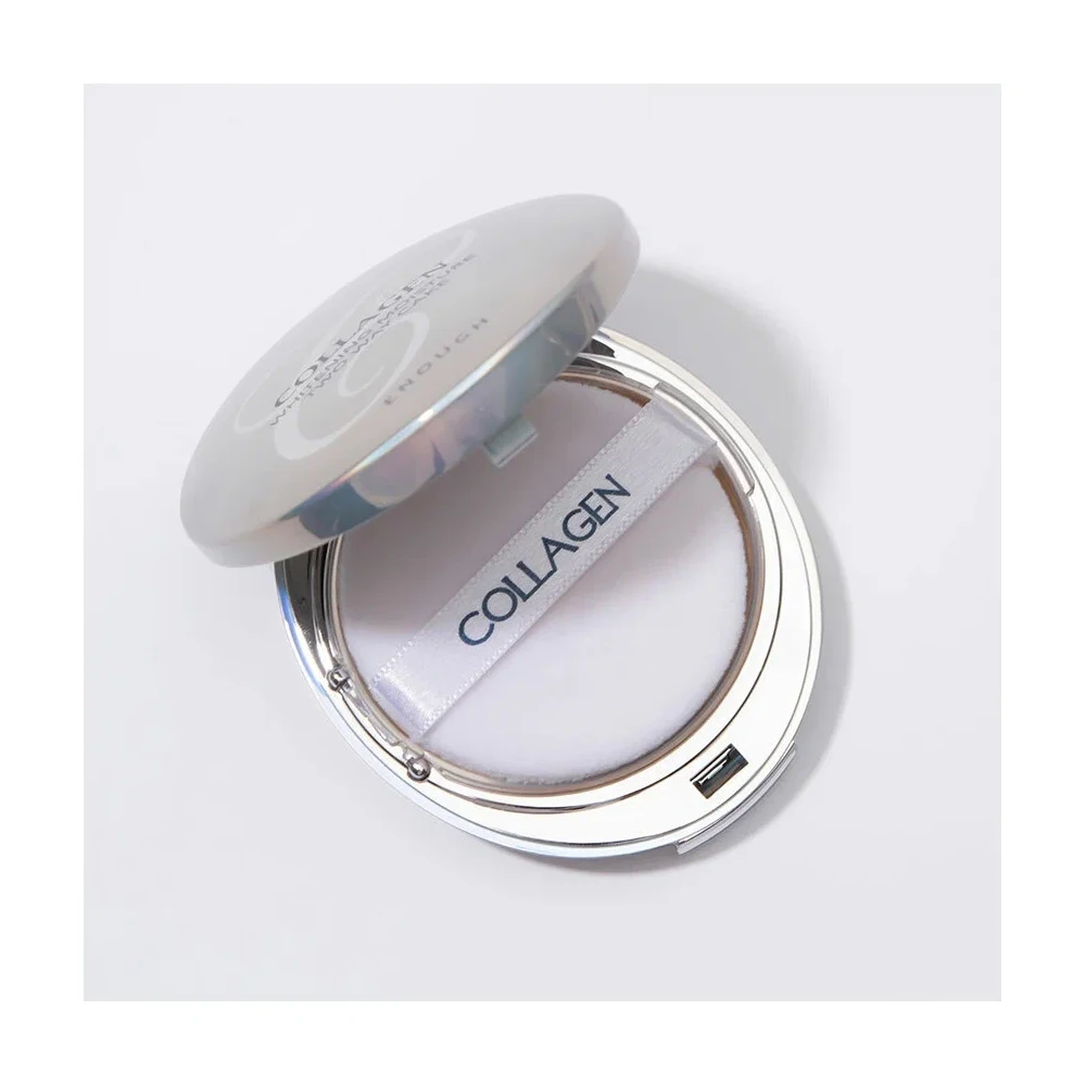 Enough Пудра для лица осветляющая с коллагеном 3в1 со сменным блоком Collagen Whitening Moisture