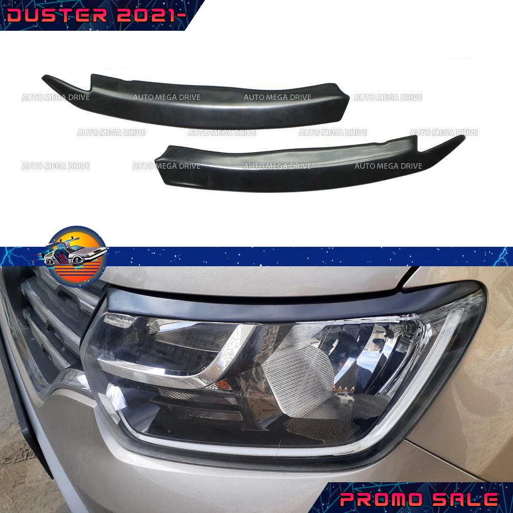 Накладки на передние фары для Renault Duster 2021- изготовлены из abs пластика от царапин