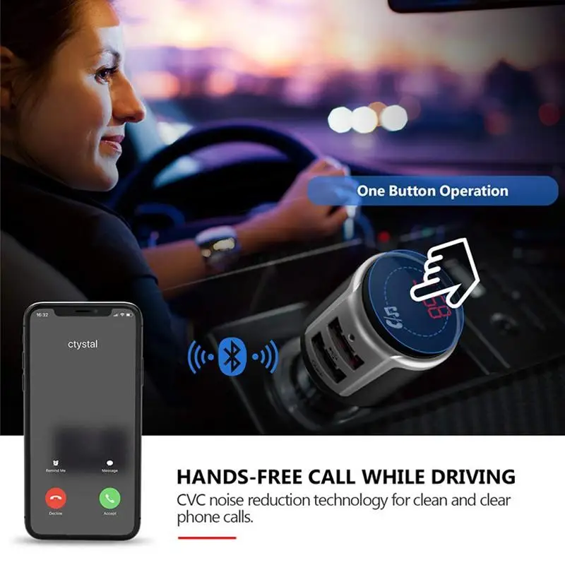 Автомобильный Bluetooth 5 0 fm-передатчик передатчик беспроводная гарнитура аудио