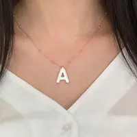 Fashion Link Chain Choker 925 Silver Necklace For Women Trendy Neon Letter Initial Custom Charm Collares Turkish Fine Jewelry