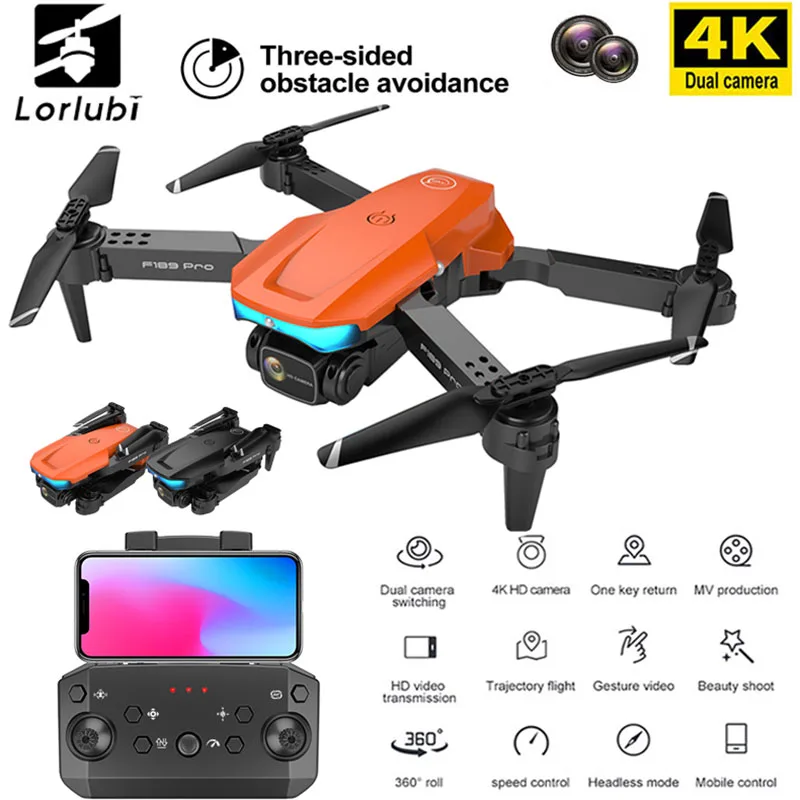 

Lorlubi F189 Optical Flow Positioning Drone 4k Dual Camera Fpv Drone Four-Axis Real-Time Transmission Helicopter Toy