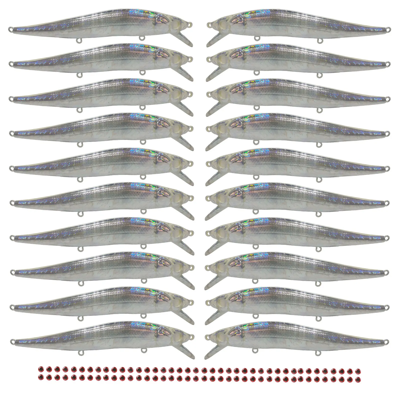 Iscas de Pesca Duro com o Sistema de Transferência de Peso 11cm 13g Versão Holográfica Jerkbaits Naufrágio Lento Minnow Crankbait 20 Pçs - Set ko 1 Esporte e Lazer