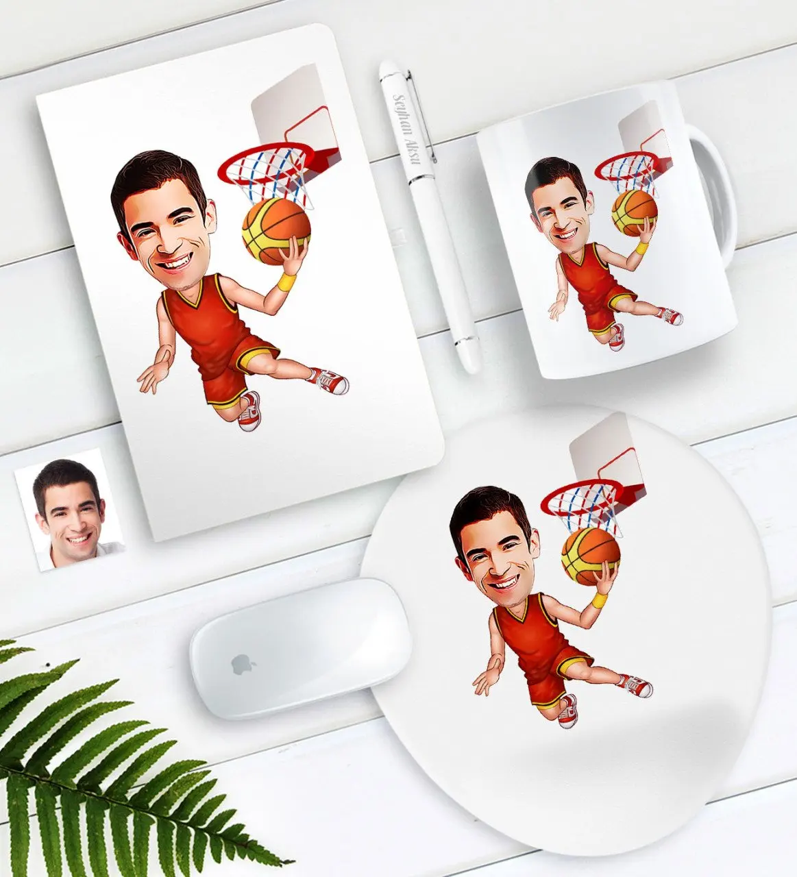 Персонализированный мужской баскетбольный проигрыватель ручка для записной