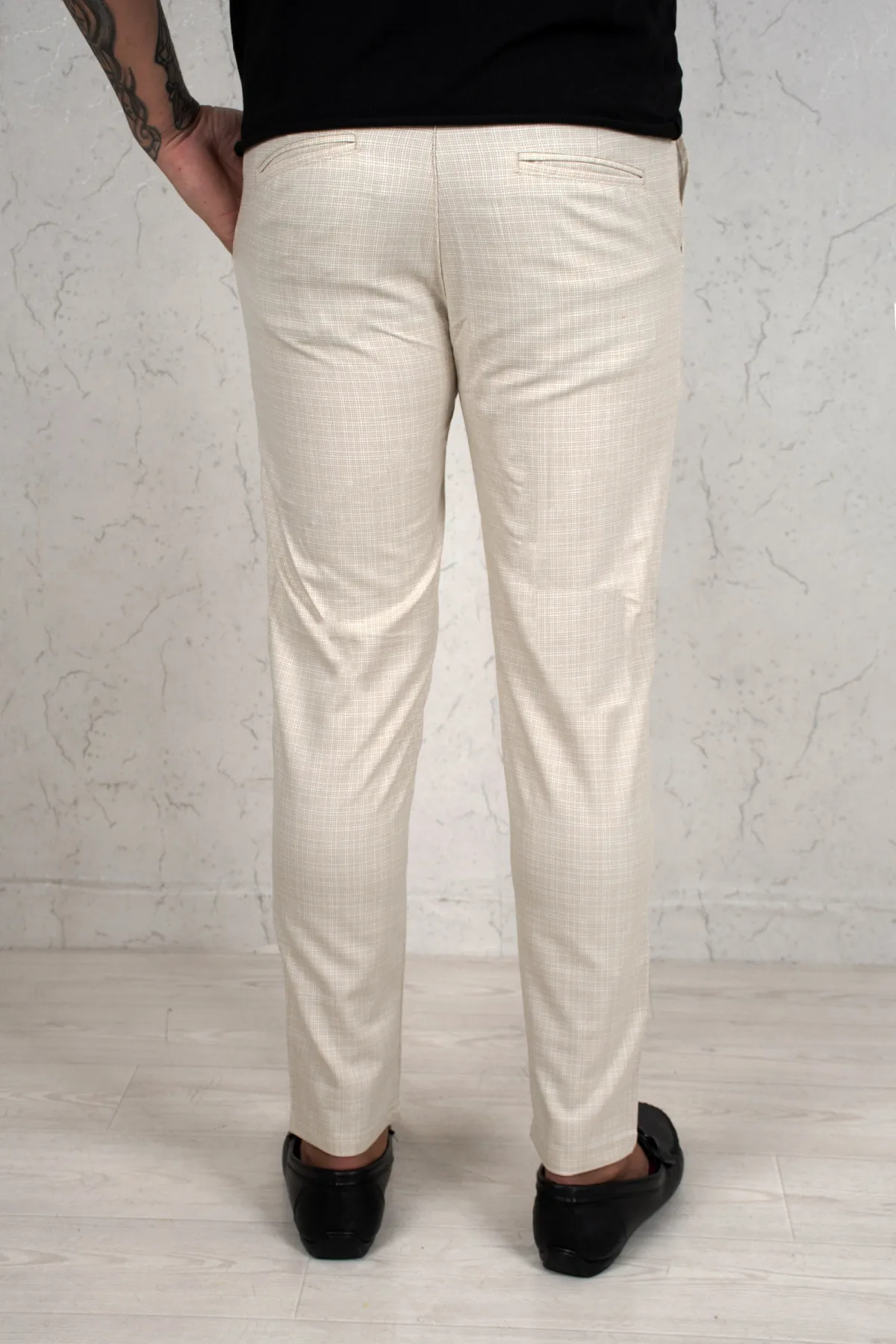 

DeepSEA Ecru Sports Tight-Fitting Cut Male Cloth Trousers 2100404