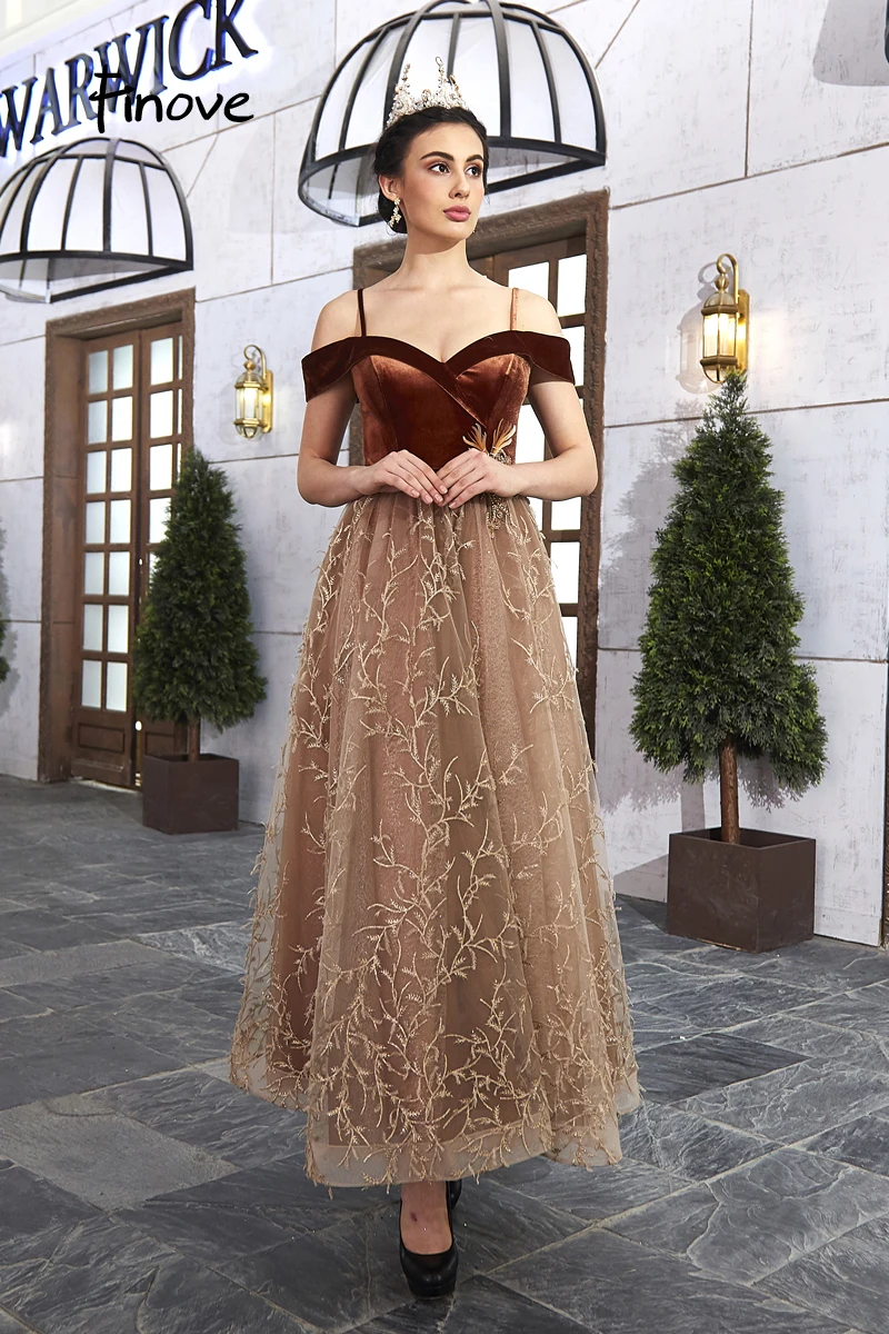 Finove элегантные платья для выпускного вечера Robe De Soiree Сексуальное Милое винтажное длинное платье цвета шампанского со шнуровкой сзади Вечерние платья