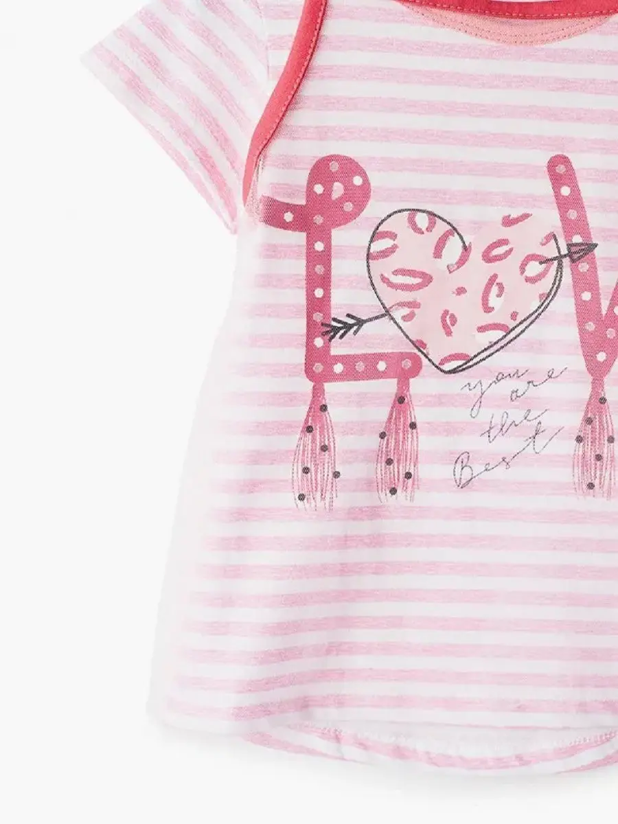 Футболка д/девочки Love + Топ сетка Супрем пенье 150 гр./кв.м. набивн | Мать и ребенок