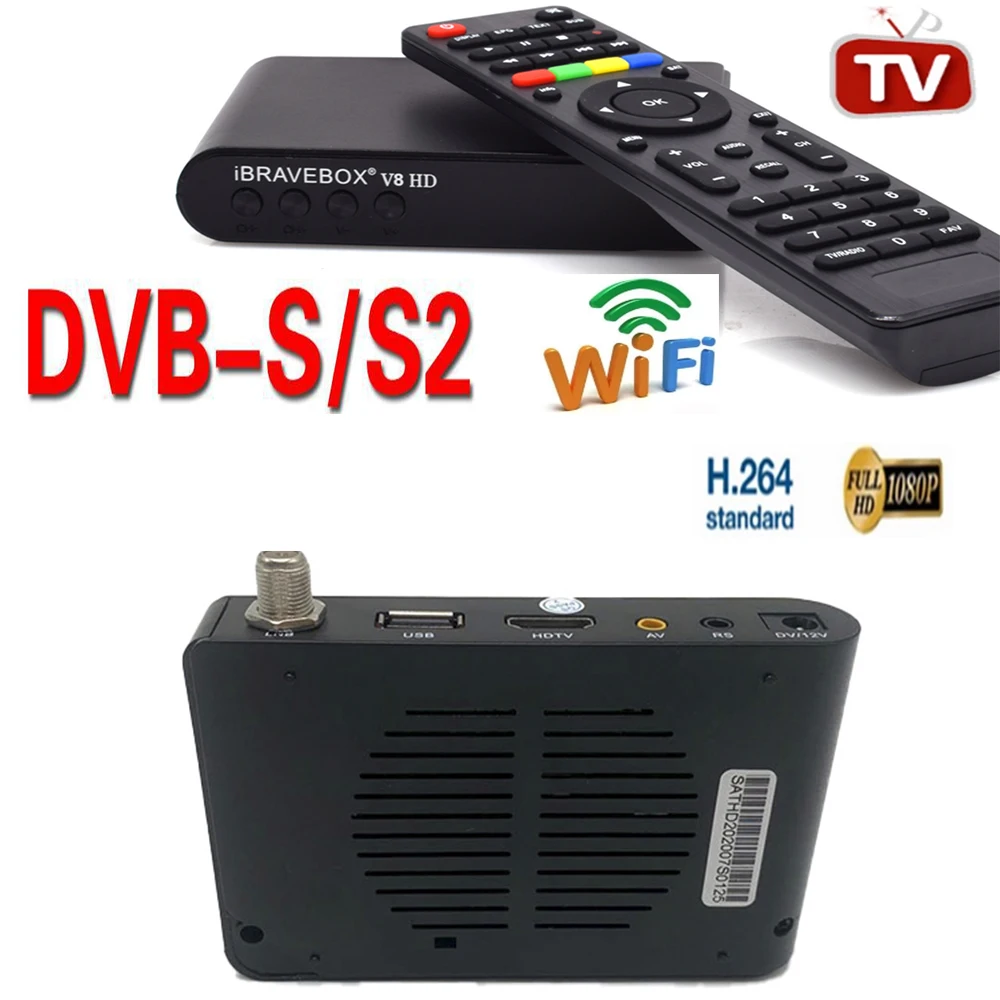

iBRAVEBOX DVB V8HD Satellite Receiver Digital H.264 Full 1080P DVB S2 Support USB Wifi 7601 Youtube Spain Satellite TV Receiver