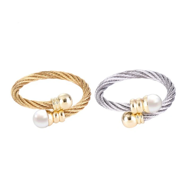 Женское кольцо с жемчугом Chran изысканное посеребренное эластичное из