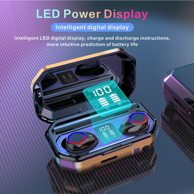 Беспроводные наушники M012 TWS с зарядным футляром водонепроницаемые спортивные