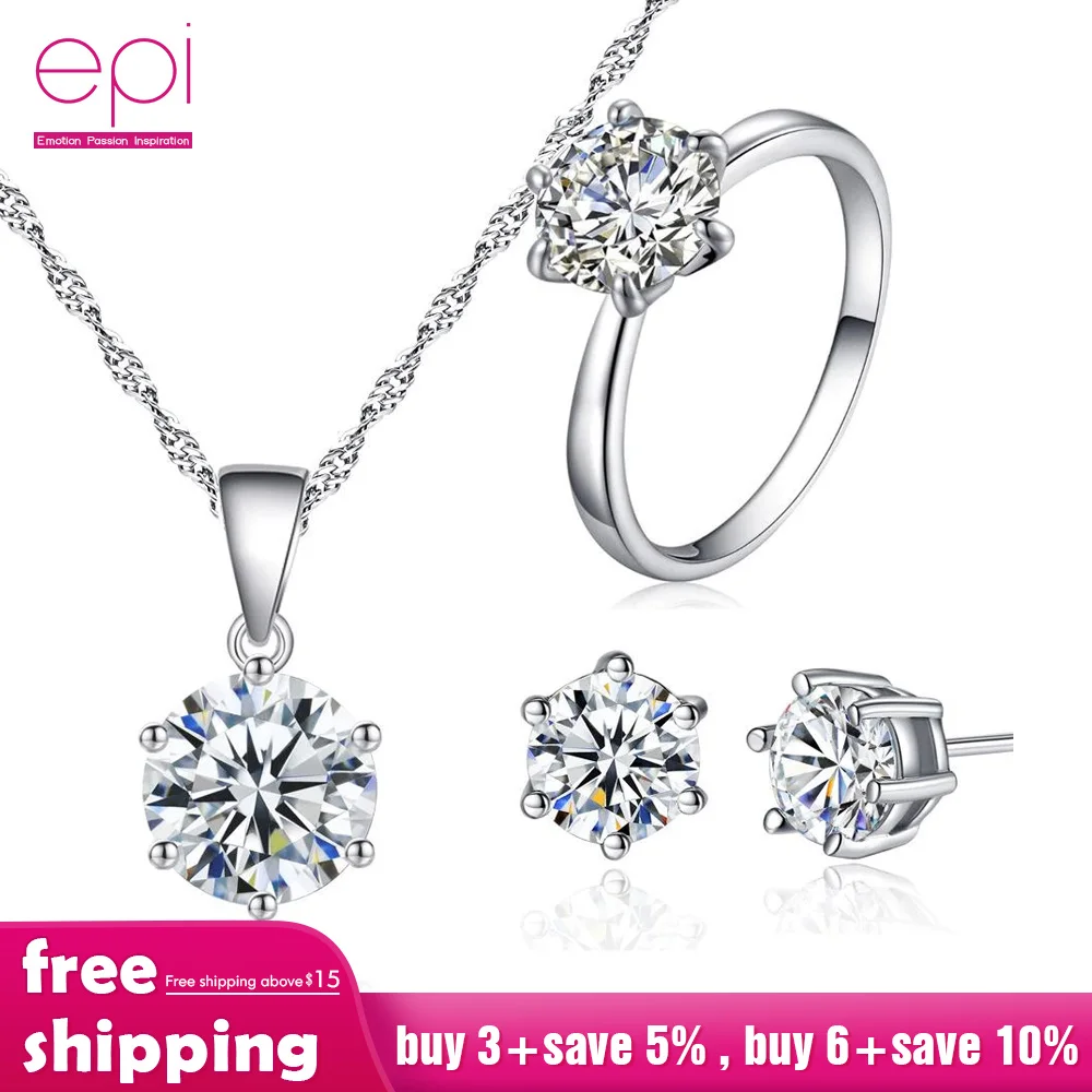 EPI шесть лап 1 карат циркониевое массивное ожерелье роскошное Женское