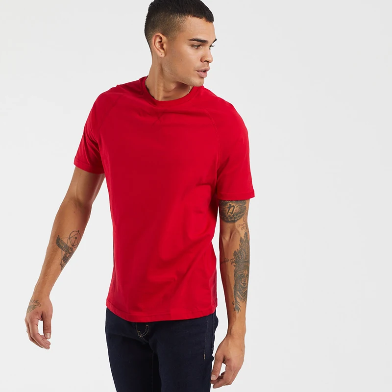 

2020 Summer Men O-Neck T-Shirt Cotton Casual Basic Regular Red Black White Tops Tees Short Sleeve S-XXL Tbasic