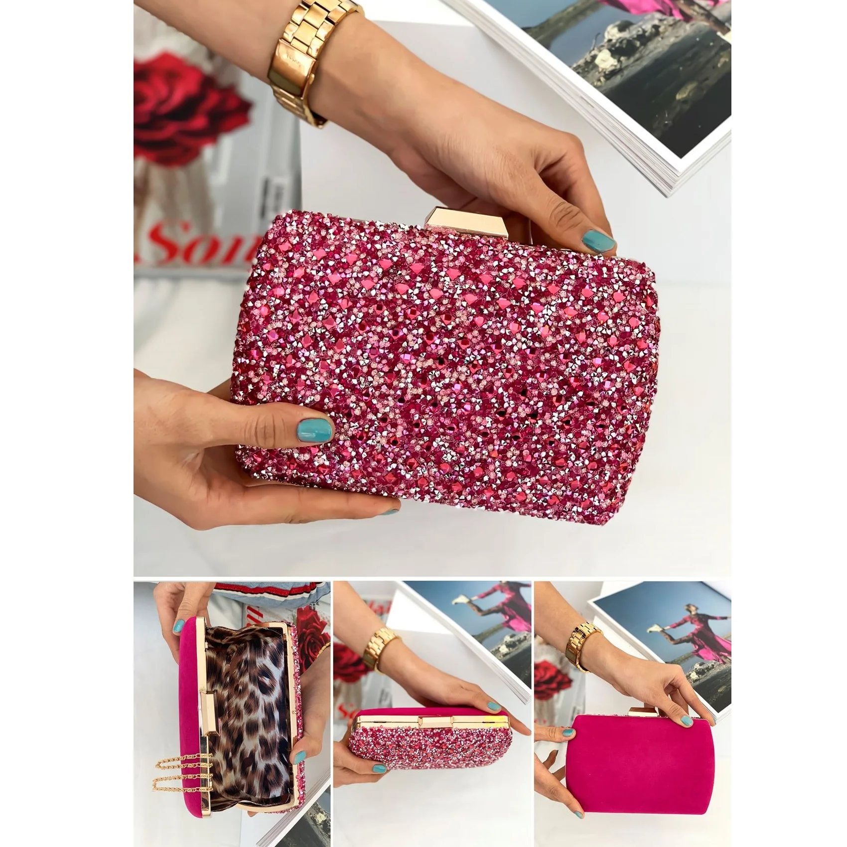 

Pink Color New Season Quality Women Lady Female Fashion Stylish For Party Casual Trend Small Hand Bag