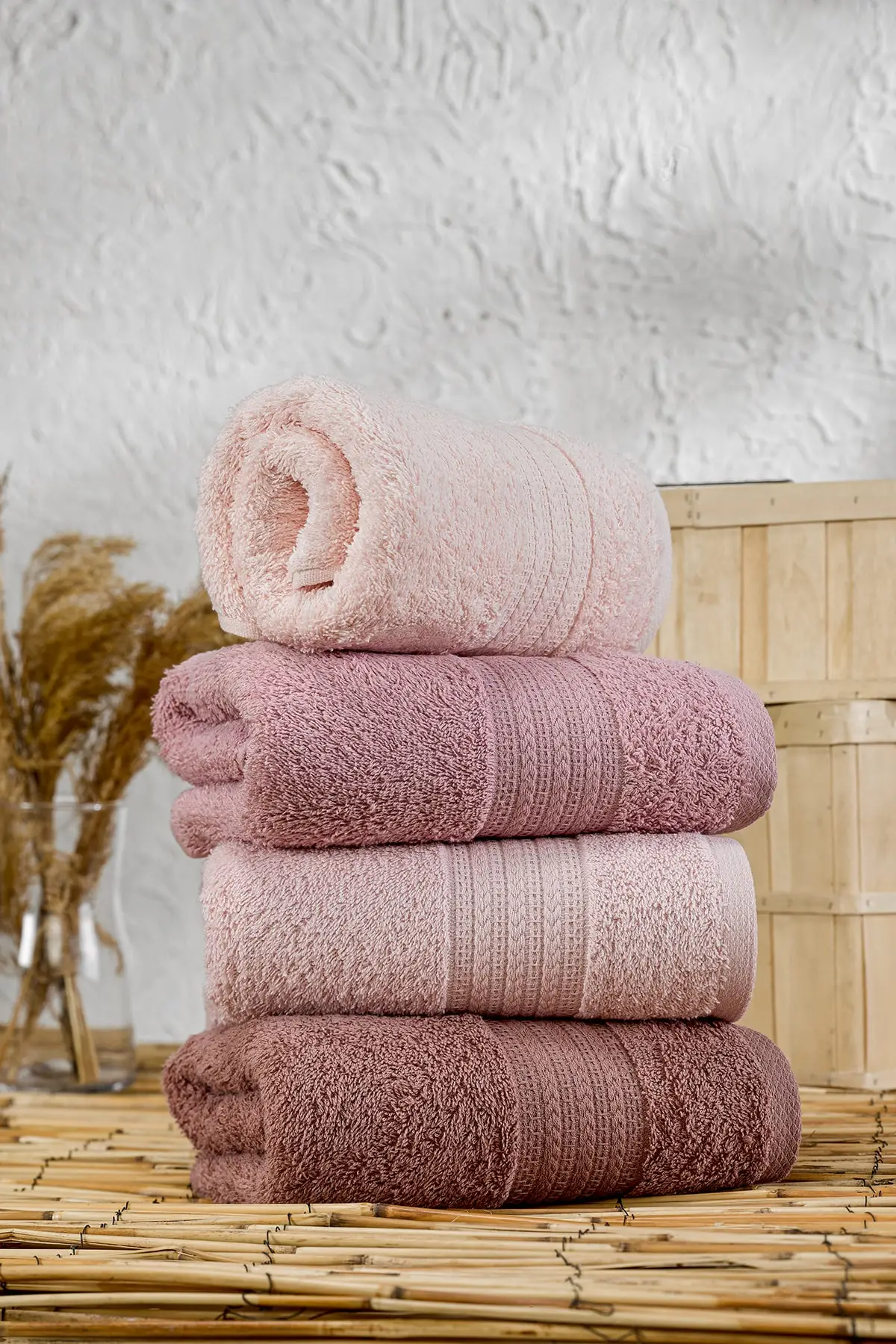 Vesty 50*90 cm 100% Cotton 4-Pack Face Towel Gray Beige White Soft Perfect Dryness High Absorbency for Bath Made in Turkey | Дом и сад