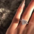 Женское двойное кольцо с белым кубическим цирконием, с кристаллом класса ААА, 2021