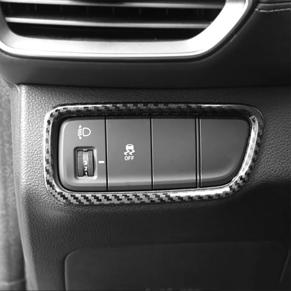 

2019 - 2022 для HYUNDAI SANTA FE левая панель переключателя управления отделка углеродное волокно с принтом