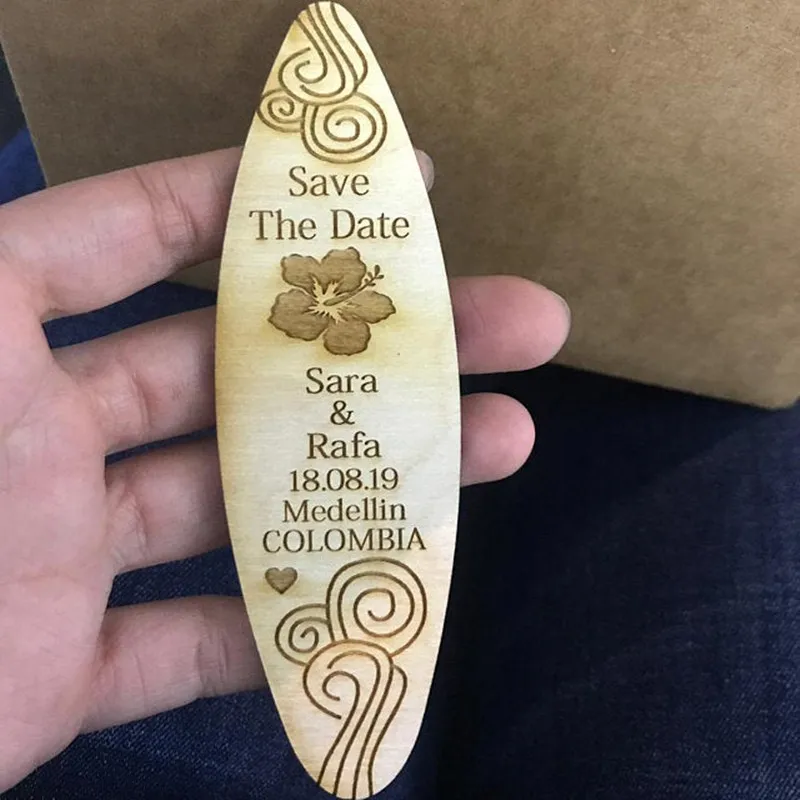 Деревянный магнит с гравировкой имени деревянная доска для серфинга на заказ