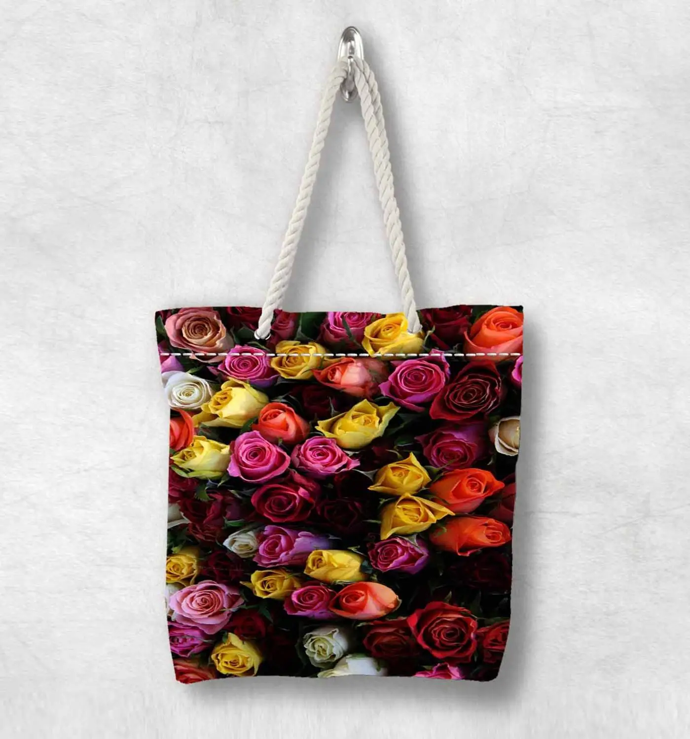 Другое/оранжевый/желтый/розовый цветочный узор новые модные белые с веревочной