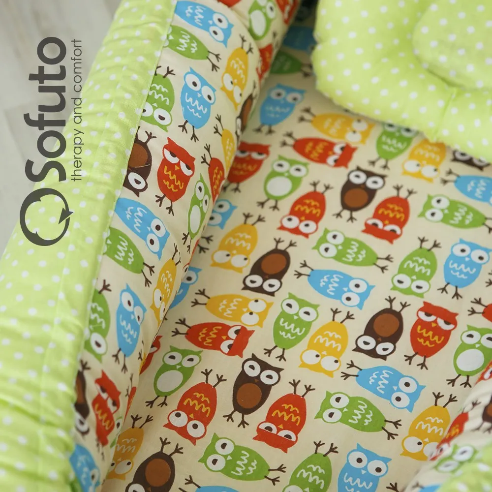 Кокон-гнездышко для младенцев из 100% Хлопка с бортами и подушечкой в ПОДАРОК