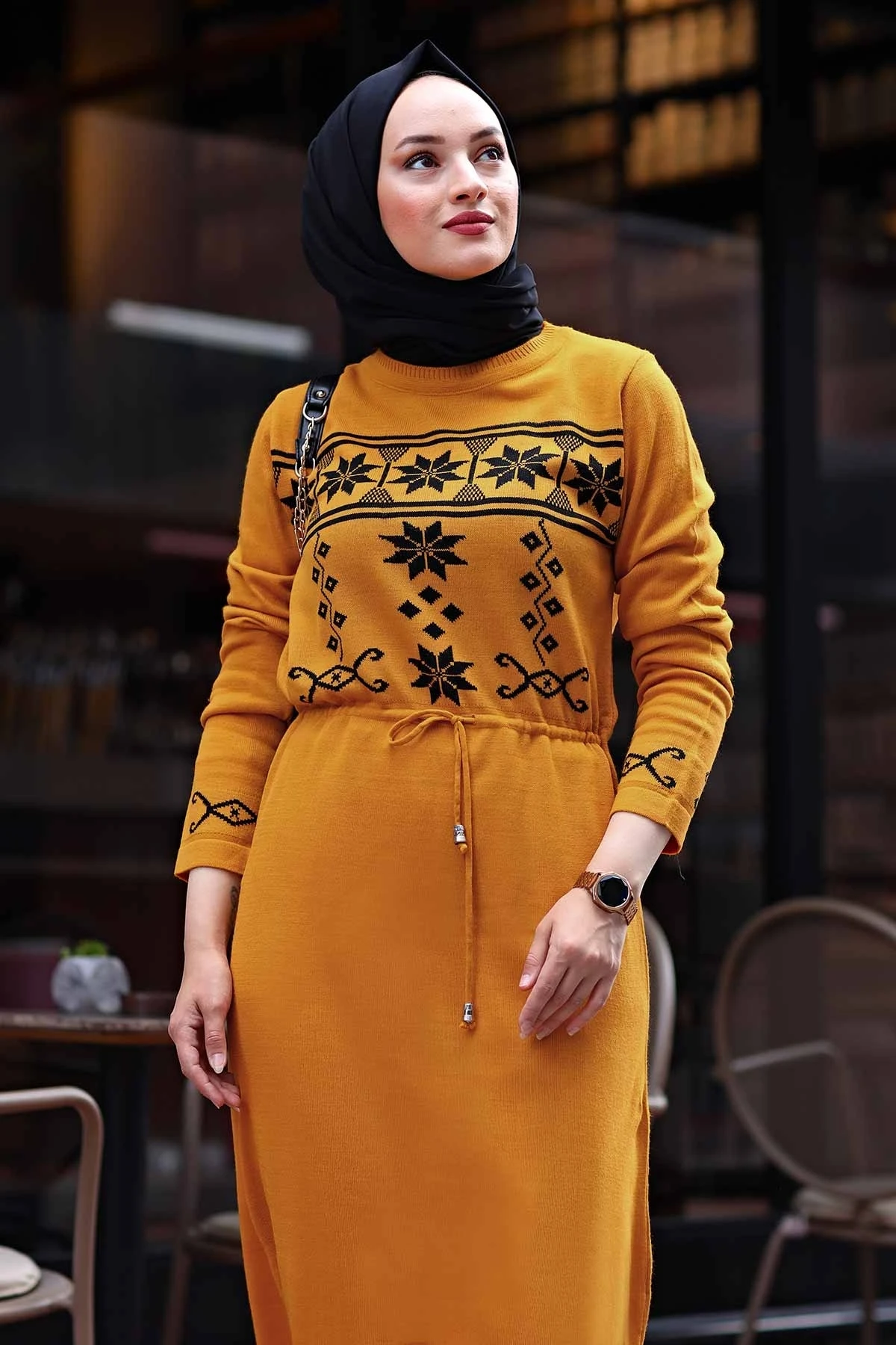 TUGBA ladies sweater dress Ethnic Pattern Muslim for women dresses for women Muslim long dress Muslim women turkey