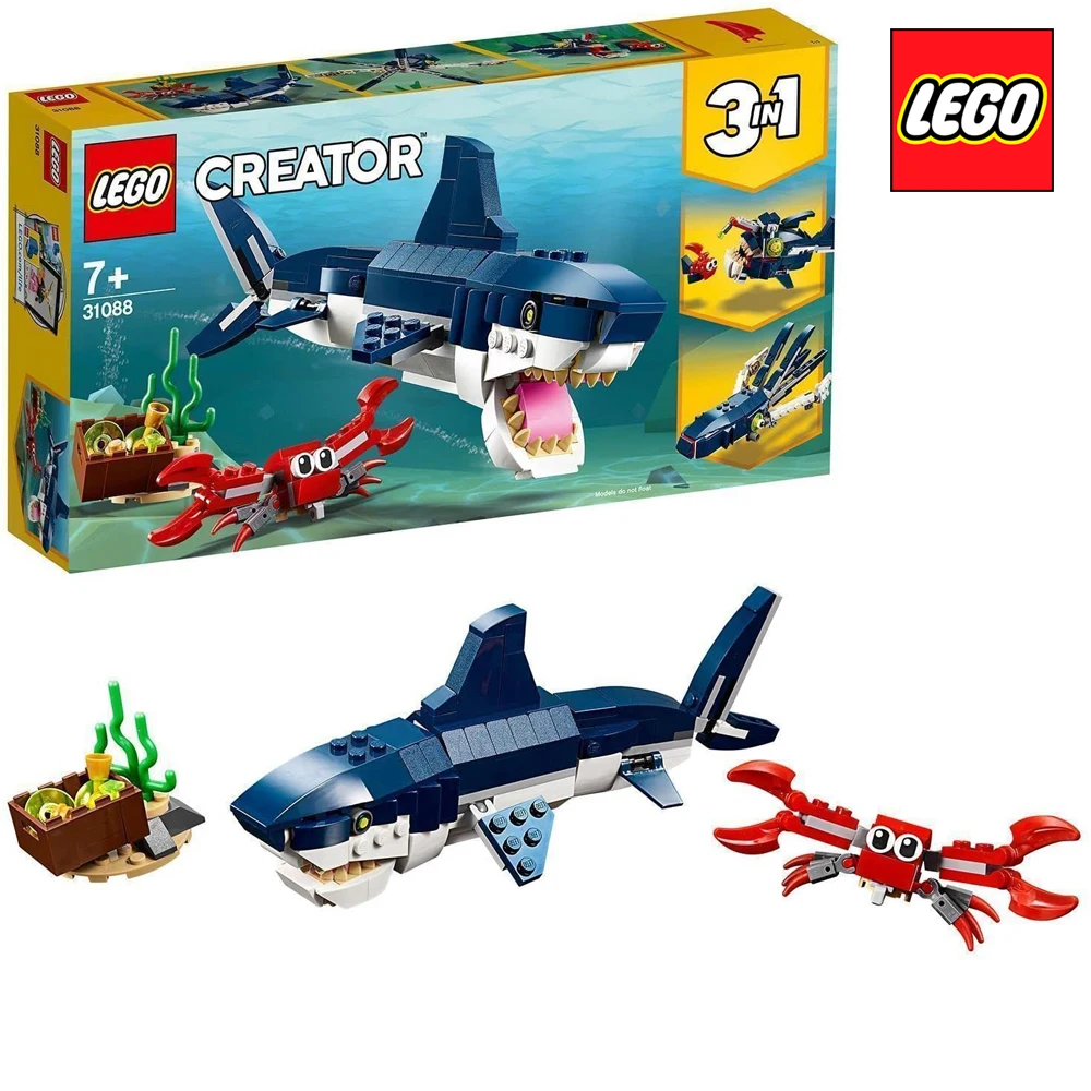 

LEGO Creator 3-In-1 Creatures Of The Deep Sea 31088 Original For Kids NEW Toy For Children Birthday Gift For Christmas (230 Pcs)