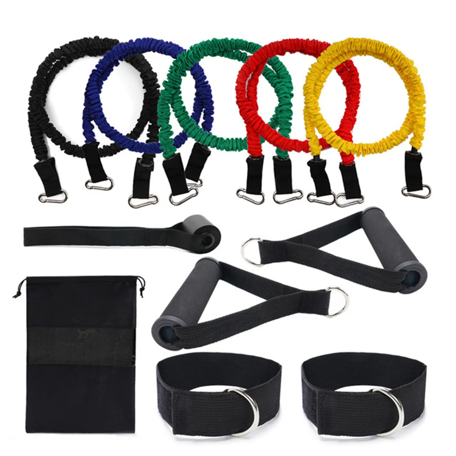 

Drop Shipping Fabric Coating Strong Unbreakable Resistance Tube Bands Set Fitness Pull Up Assist Workout Bands with Door Anchor