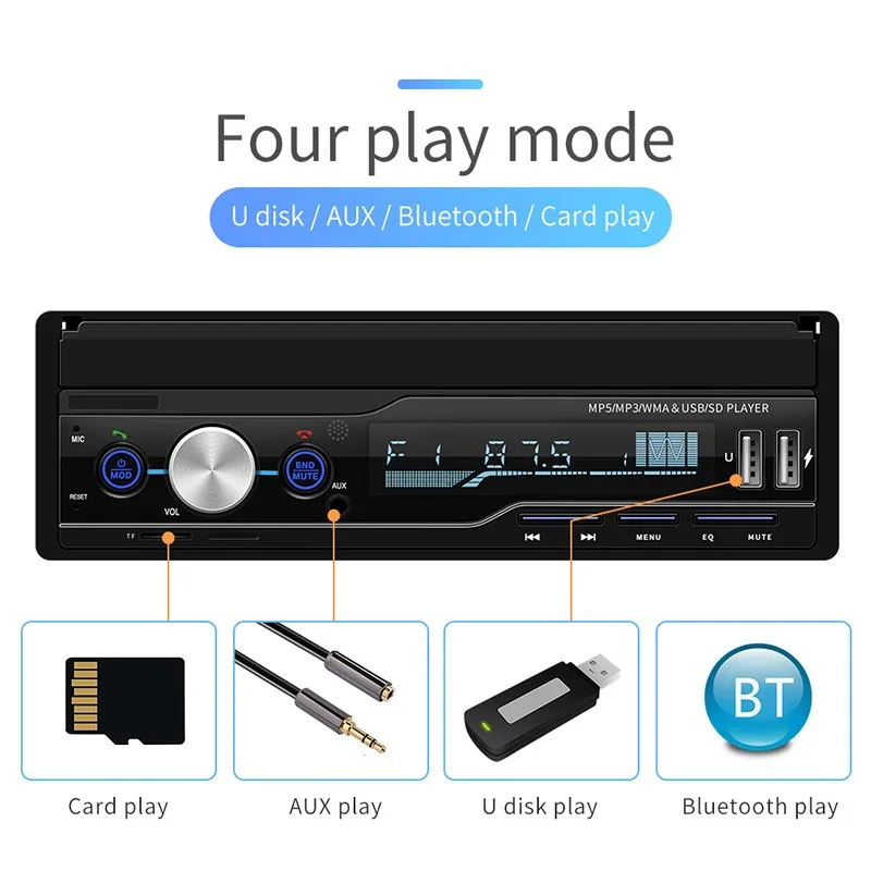 T100 7 &quotавтомобильный Мультиплеер MP5 плеер радио FM Bluetooth беспроводной складной