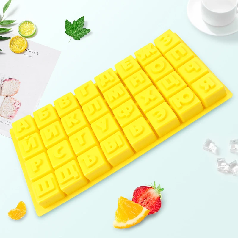 

Russian Alphabet Silicone Mold for Chocolate Candy Cake Fondant Food Grade Molds DIY Home Kitchen Tools Baking Accessories