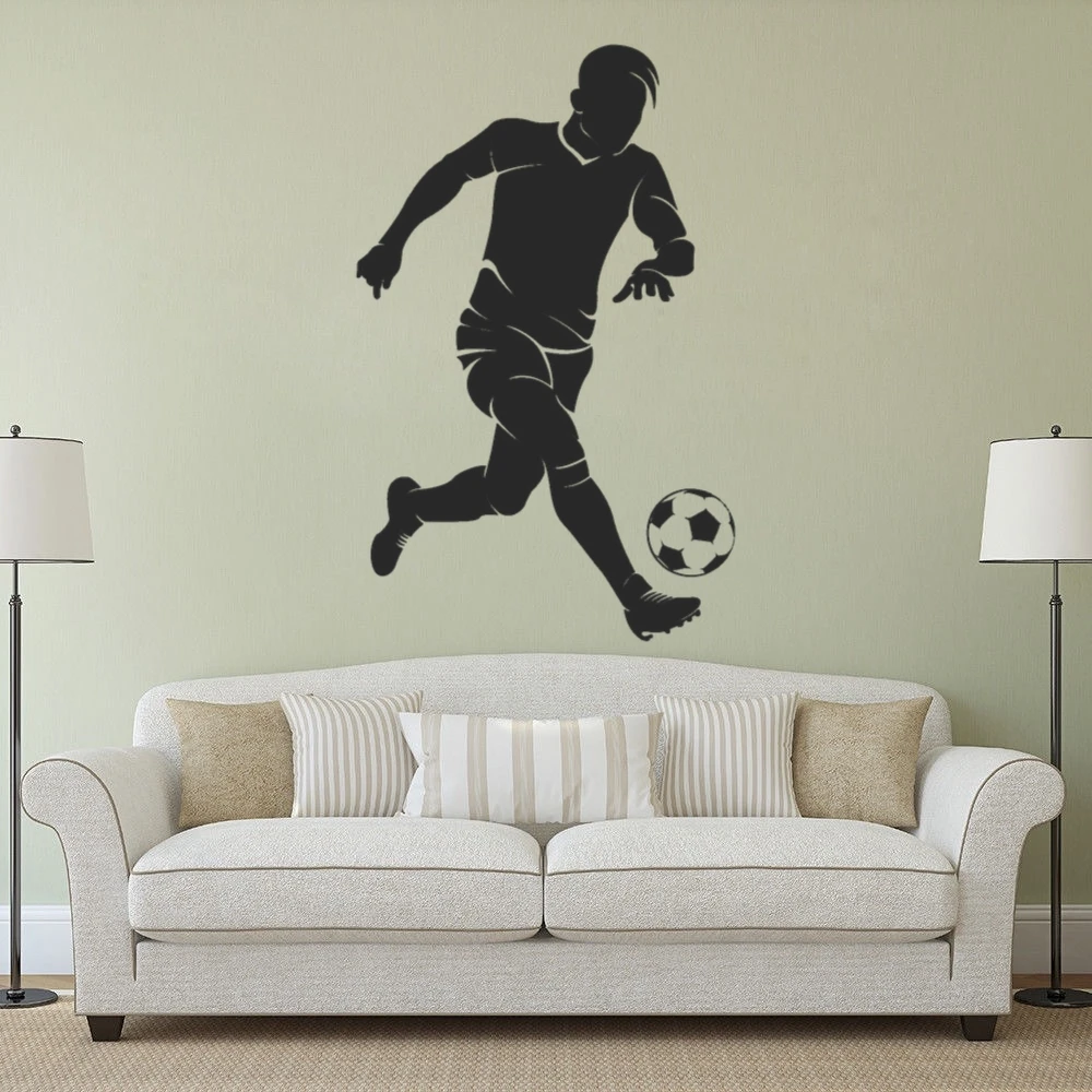 Спортивный игрок Soccerball наклейка на стену стикер для мальчиков горячая