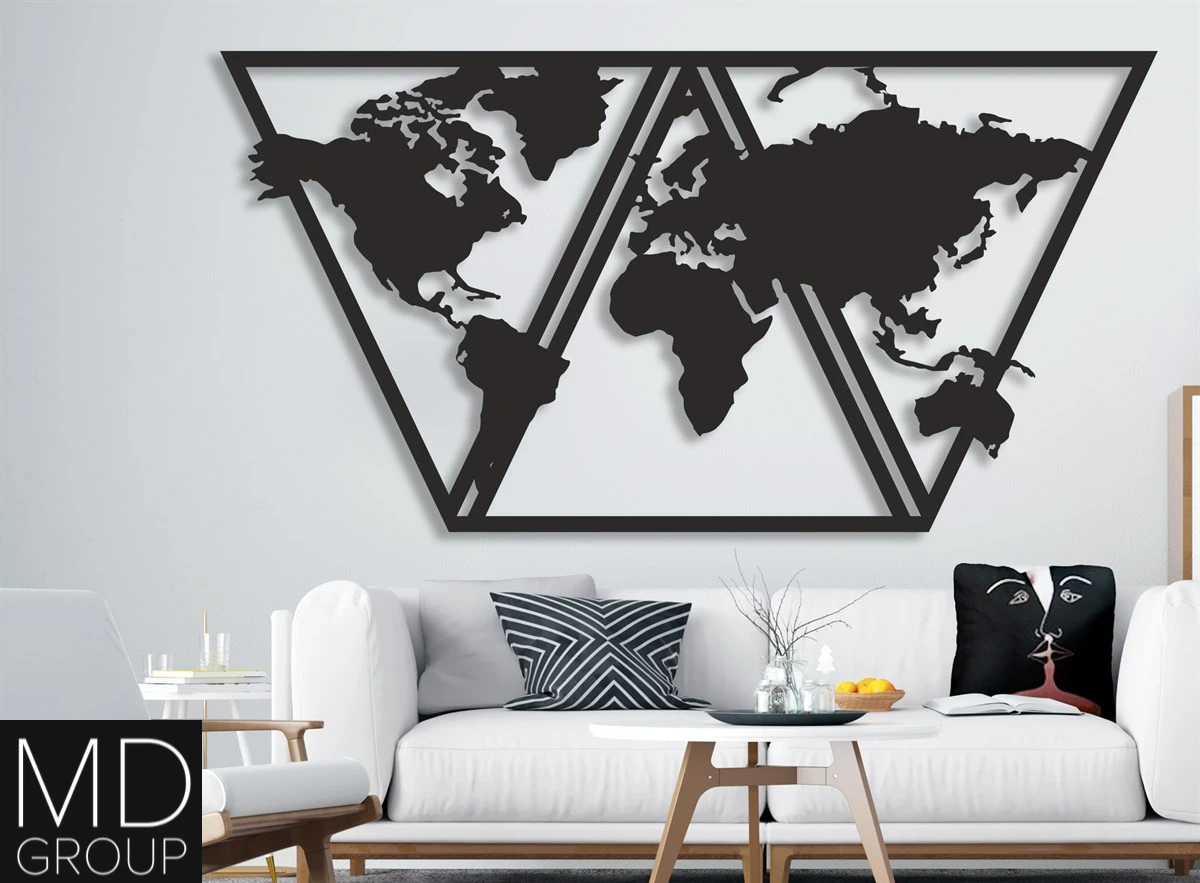 3D Wooden Wall Art World Map Decorative Hotel Office Living Room Wooden Wall Decor Europe Asia Continents World Map Table Gift