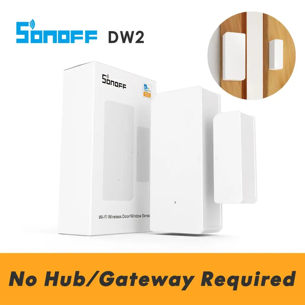 

SONOFF Wifi Door Sensor DW2, Smart Wireless Door Window Sensor, No Hub Gateway Required, eWeLink App Alarm Smart Home Security