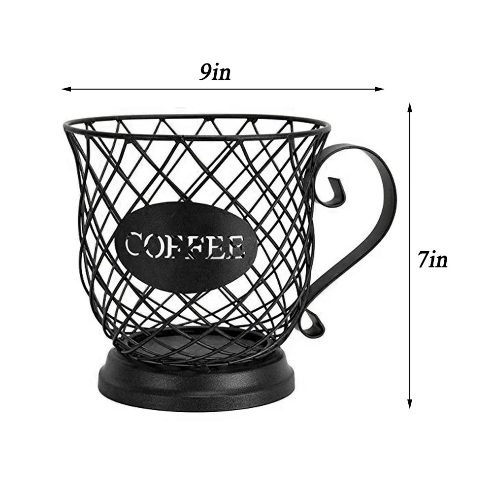 

European Style Simple Fashion Coffee Cup Creative Fruit Storage Basket Metal Iron Plating Durable Food Beverage Storage Holder