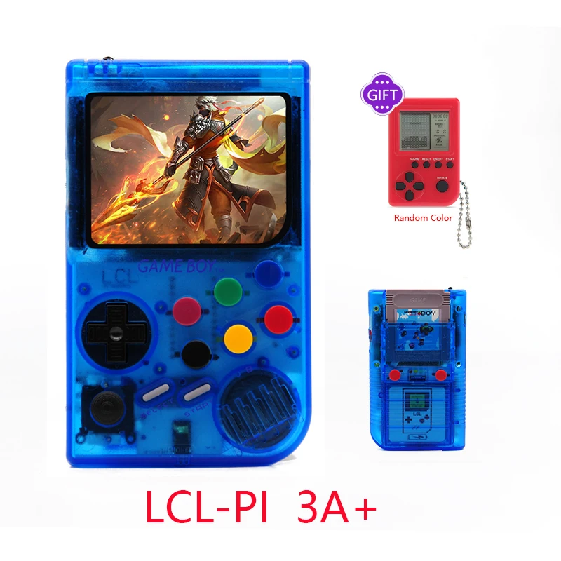 Новинка 2,0, ретро LCL Pi Boy Raspberry Pi для игры для мальчиков, видео игровая консоль, портативная Классическая портативная игровая приставка Raspberry Pi 3B/A - Цвет: Blue  3A Plus