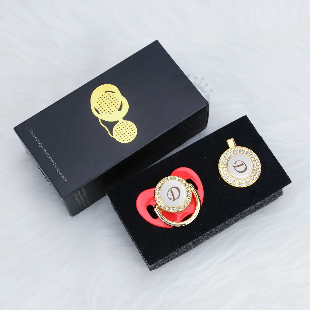 Милое украшение имя миокар буква D набор зажимов для соски и пустышки без