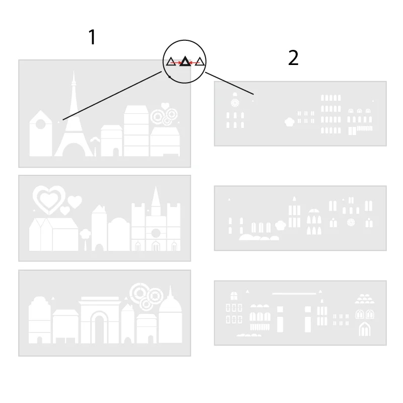 Трафарет многоразовый для декора &quotМаленький Париж&quot - пластиковый шаблон