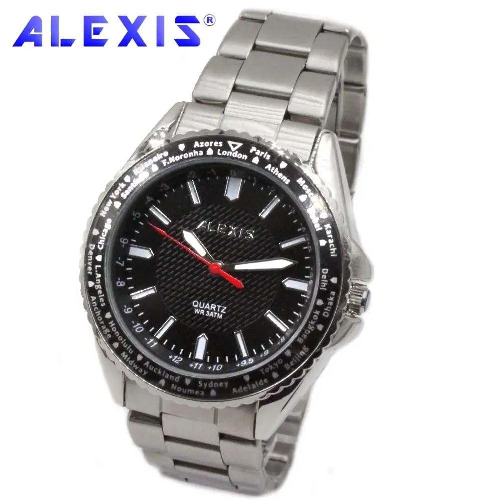 luxury watch for men best sport watch for men wrist stainless steel watches 2035 quartz watch FW983A ALEXIS BRAND