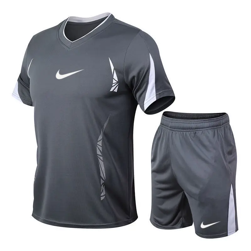 

Hot Sale Original Men Woman Badminton Suit Running Suit Set NK Fitness Suit Sporting Short Sleeve T Shirt + Shorts Quick