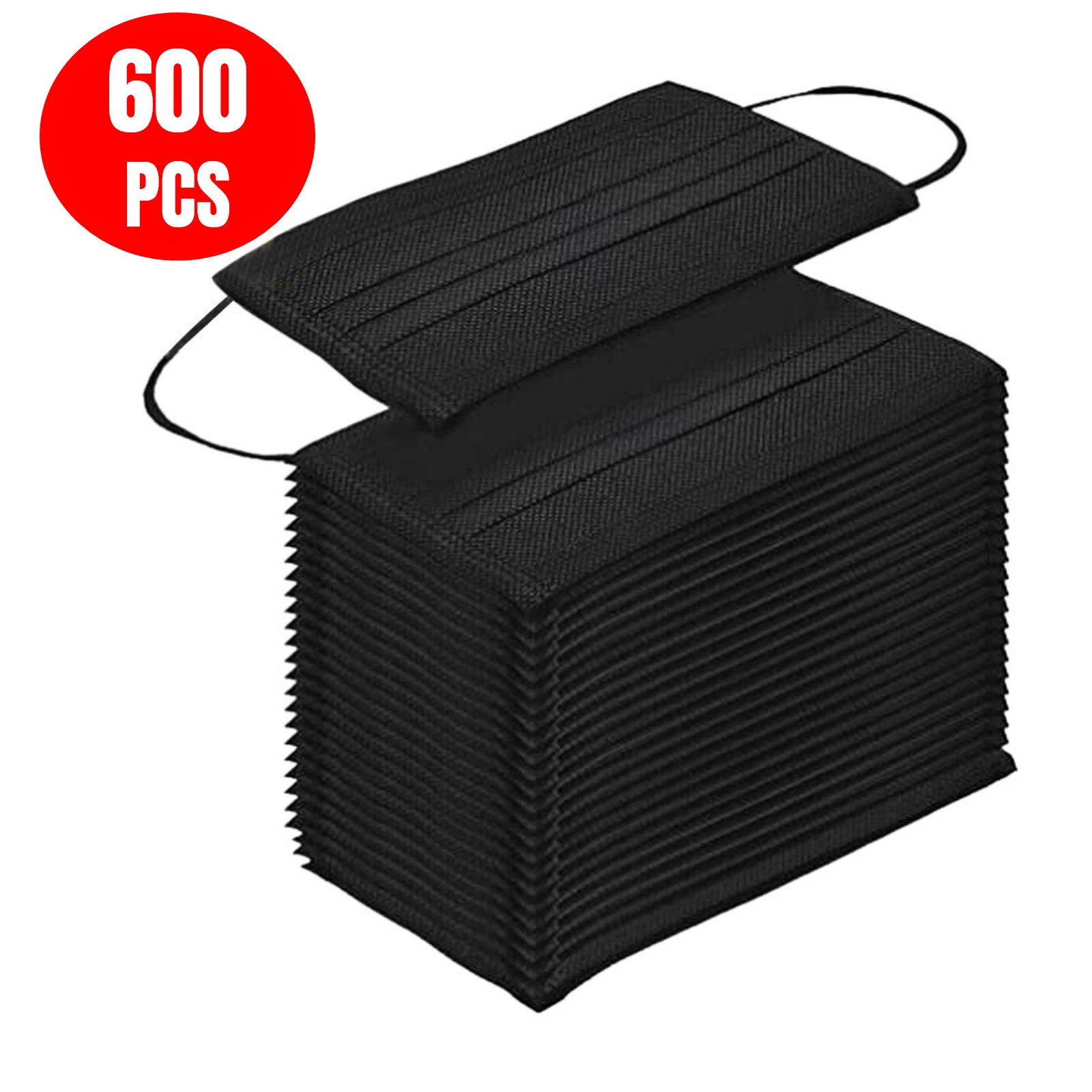 New 50-600PCS Disposable Black Adult Protective Mask Anti-Dust 3 Layers Filter Earloop Non Woven Face Mouth Men Women | Красота и