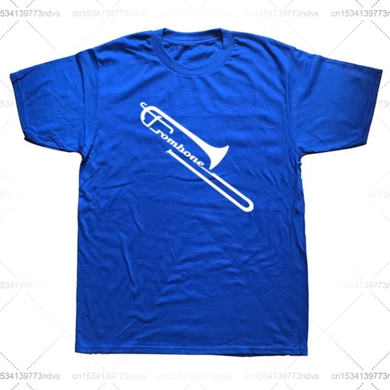 

Fashion Summer Style The Trombone T Shirt Men Short Sleeve Casual Musical Instrument T-shirt Hipster Tee Cool Top