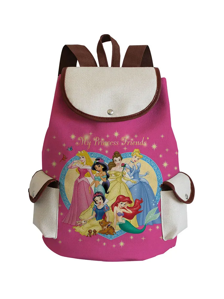 Рюкзак для книг с мультяшным принтом диснеевских принцесс дешевая женская сумка