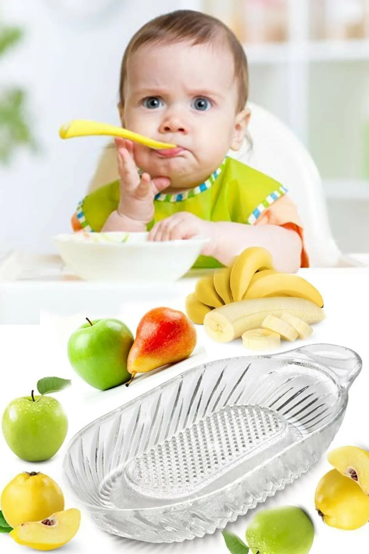 Стеклянная терка для еды фруктов овощей детского питания |