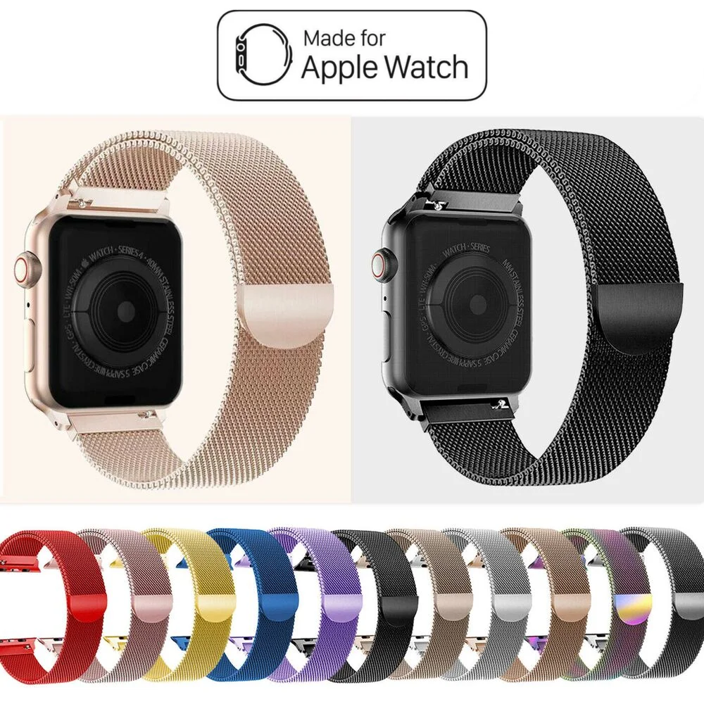 Apple watch Series 5 4 3 2 1 Миланский Магнитный Роскошный ремешок из нержавеющей петли