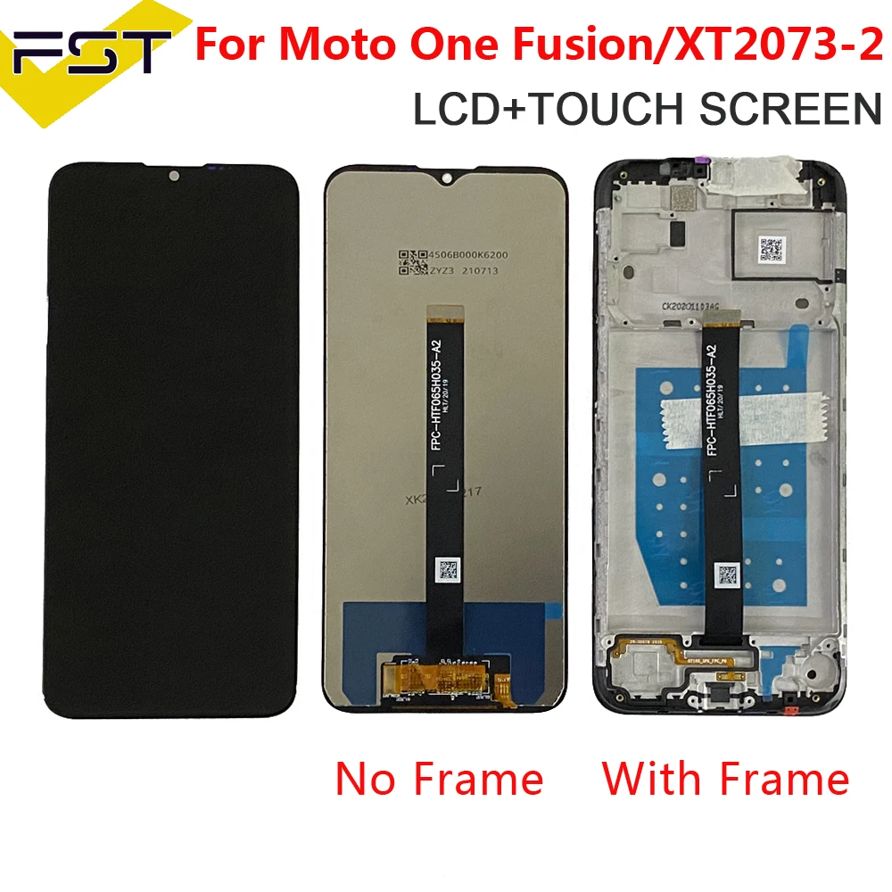 

Original For Motorola One Fusion LCD XT2073-2 Display Touch Screen Digitizer Assembly with Frame For MOTO One Fusion Display