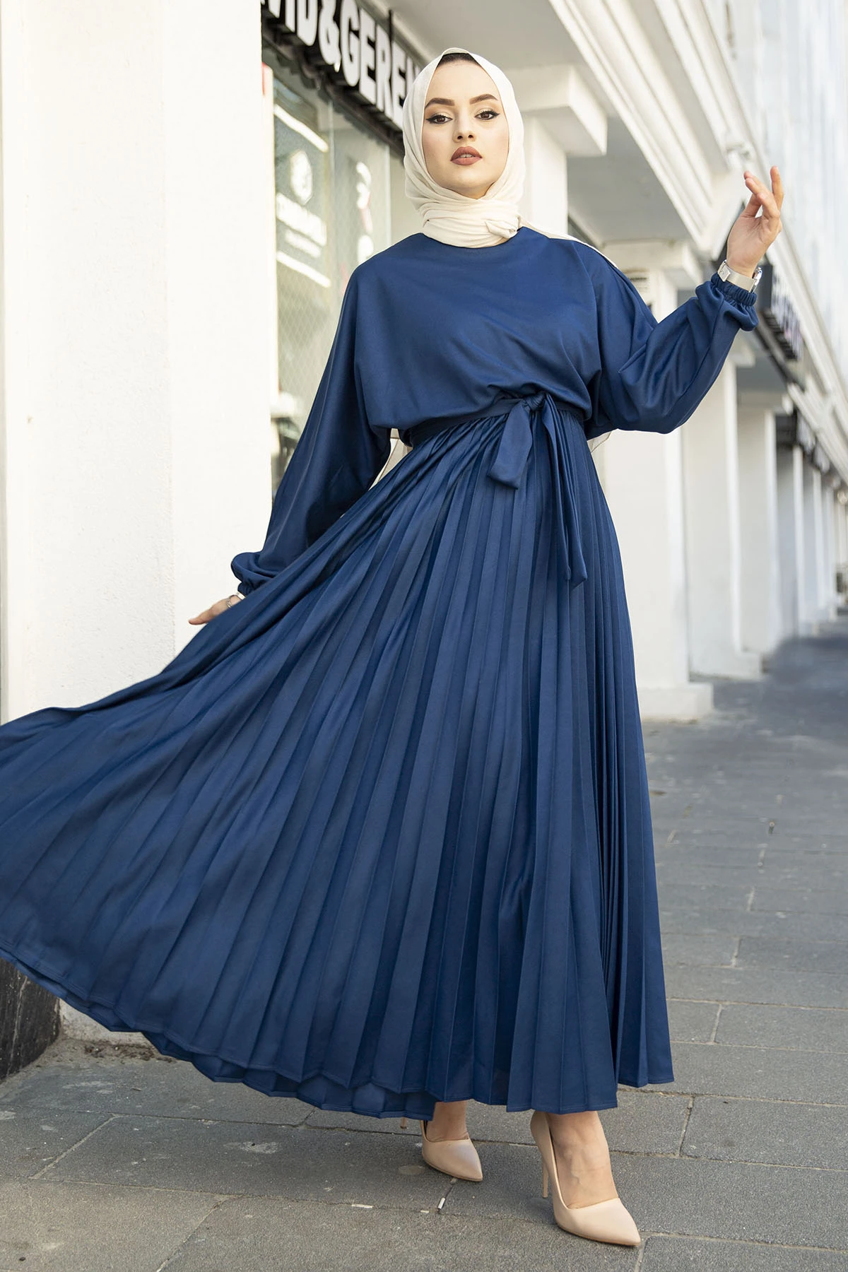 Бегония плиссированное платье Рамадан мусульманский хиджаб Абая для женщин абаи