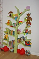 wooden bookcase wood tree bookshelf decorative wood library for childrens room wall rack input hol shoe upper